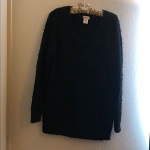 Black furry sweater